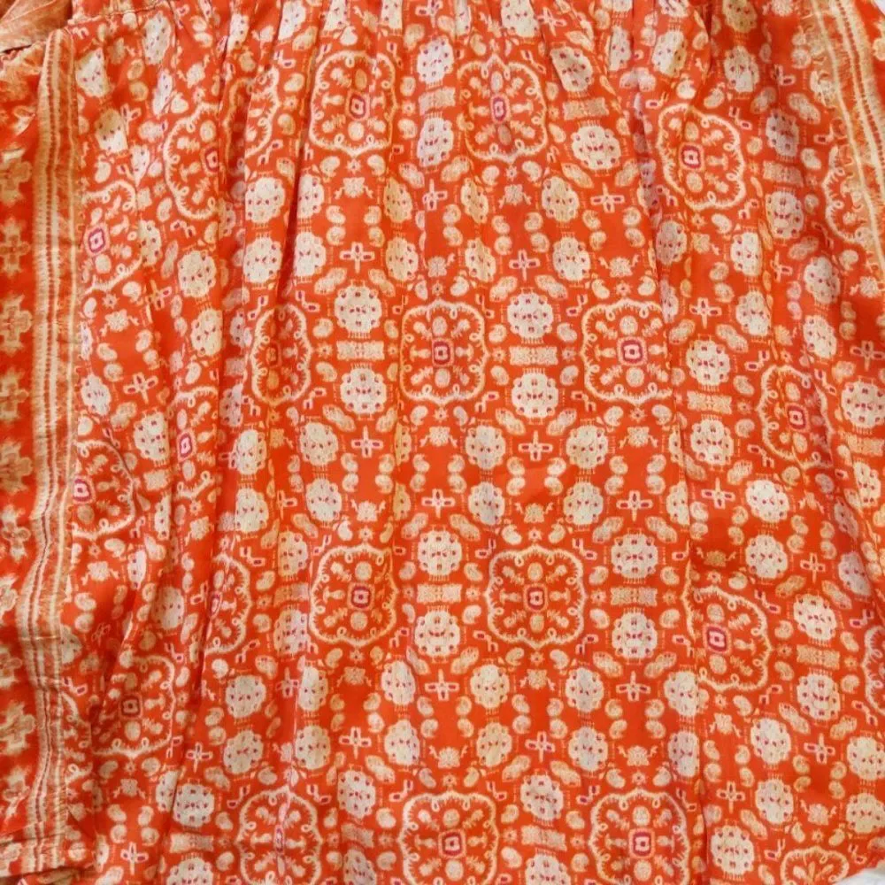 NWT Free People Midsummer's Day Tunic Dress Tank Silky Boho Summer Orange Size M